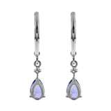 Sage 14K White Gold Pear-Cut Tanzanian Tanzanite Earring
