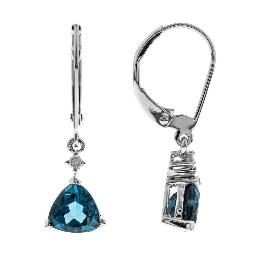 Layla 14K White Gold Trillion-Cut Brazilian London Blue Topaz Earrings