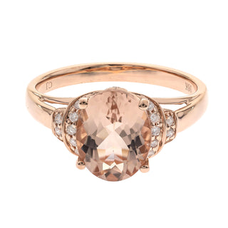 Nancy 10K Rose Gold Oval-Cut Madagascar Morganite Ring