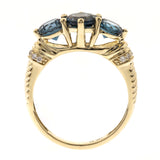 Zoe 14K Yellow Gold Round-cut Brazilian London Blue Topaz Ring