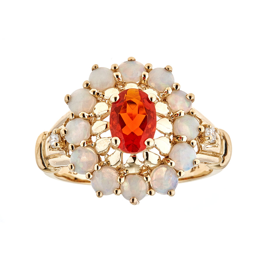 Quinn 14K Yellow Gold Oval-Cut Mexican Fire Opal Ring