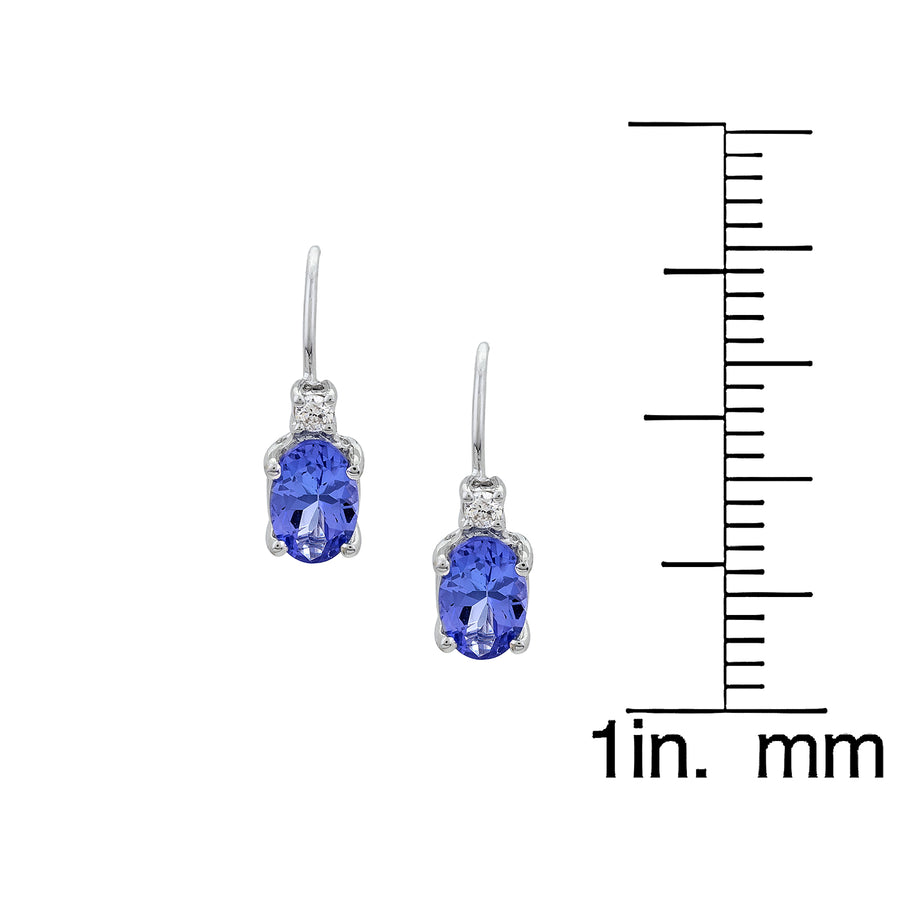 Brookes 10K White Gold Oval-Cut Tanzanian Tanzanite Earring