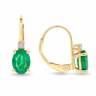 Mackenzie 10K Yellow Gold Oval-Cut Emerald Earring