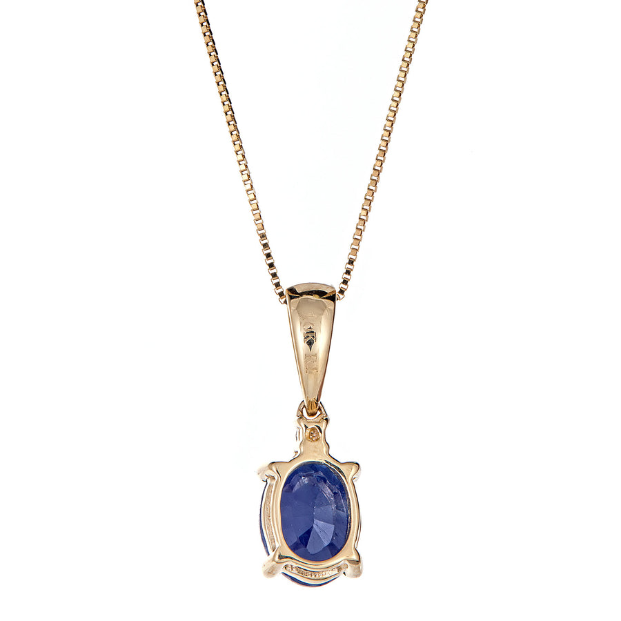 Margaret 10K Yellow Gold Oval-Cut Ceylon Blue Sapphire Pendant