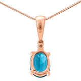 Emilia 10K Yellow Gold Oval-Cut Brazilian London Blue Topaz Pendant