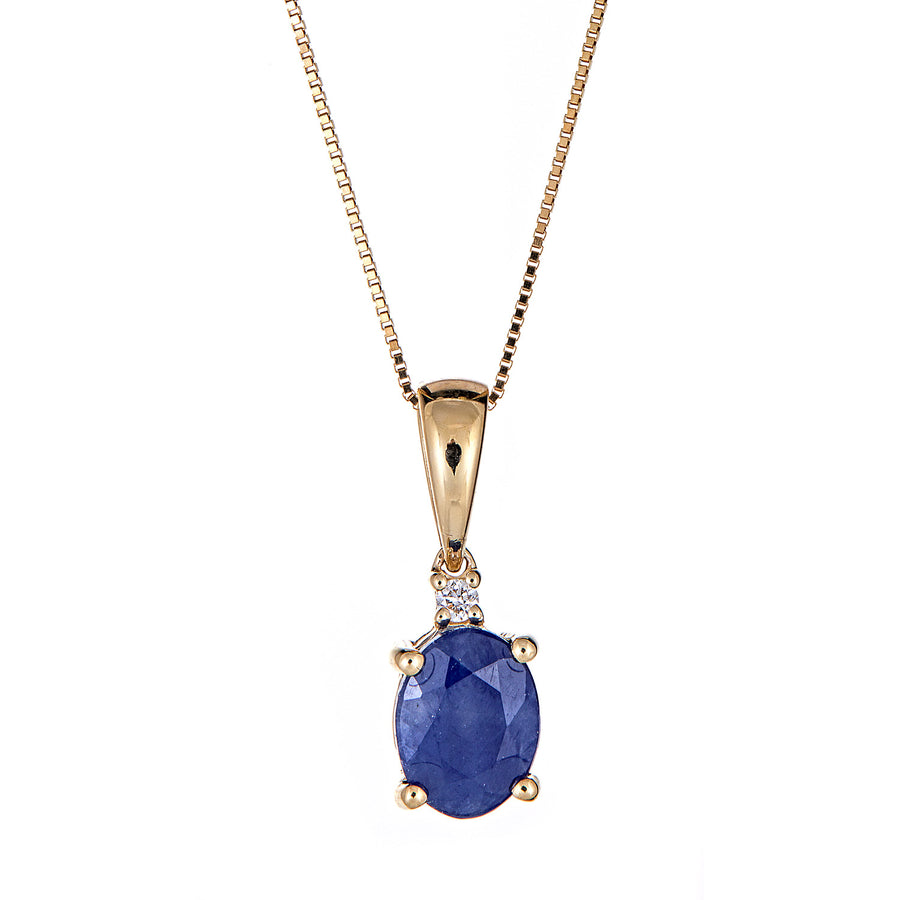 Margaret 10K Yellow Gold Oval-Cut Ceylon Blue Sapphire Pendant