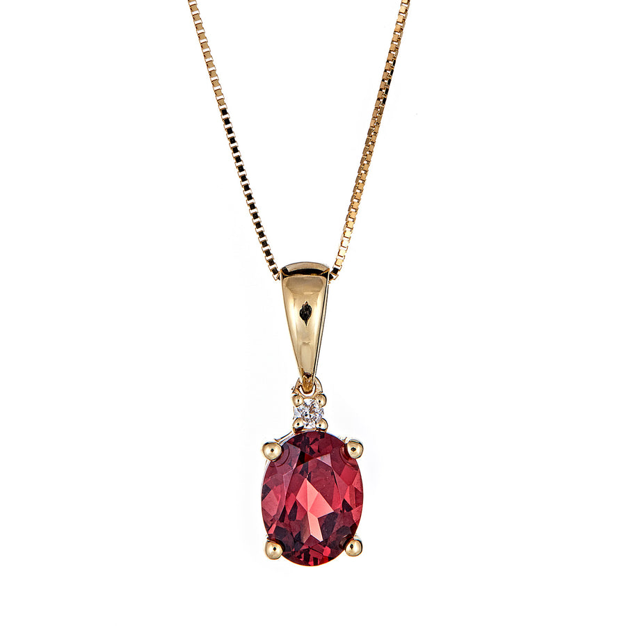 Evelyn 10K Yellow Gold Oval-Cut Garnet Pendant