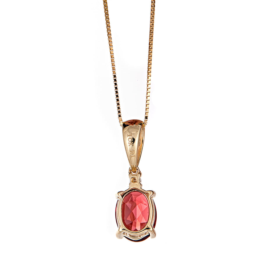 Evelyn 10K Yellow Gold Oval-Cut Garnet Pendant