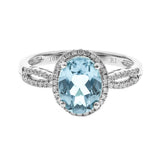 Alina 10K White Gold Oval-Cut Brazilian Aquamarine Ring