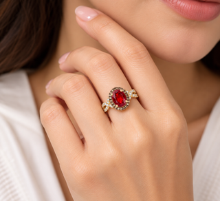 Esme 14K Yellow Gold Oval-Cut Mexican Fire Opal Ring