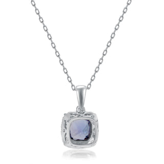 Brooklynn 14K White Gold Cushion-Cut Tanzanian Tanzanite Pendant