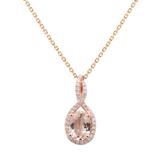 Joyce 10K Rose Gold Oval-Cut Madagascar Morganite Pendant