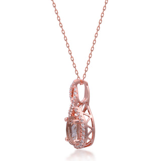 Joyce 10K Rose Gold Oval-Cut Madagascar Morganite Pendant