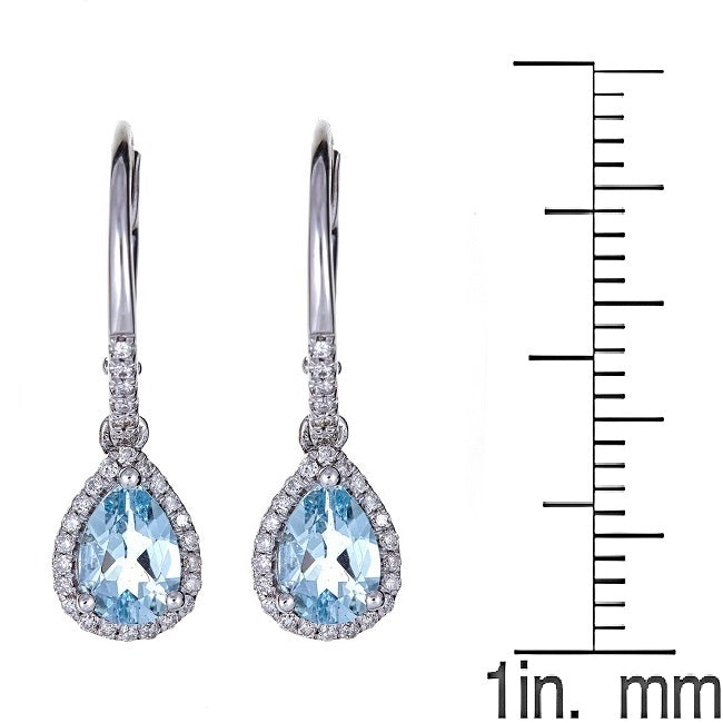 Julia 14K White Gold Pear-Cut Aquamarine Earrings