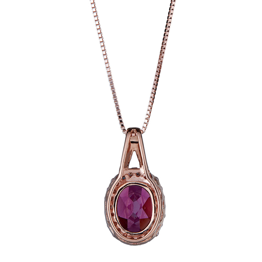 Luna 10K Rose Gold Oval-Cut Garnet Pendant