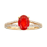Esme 14K Yellow Gold Oval-Cut Mexican Fire Opal Ring