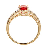 Esme 14K Yellow Gold Oval-Cut Mexican Fire Opal Ring