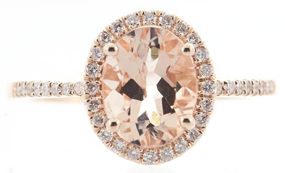 Ada 10K Rose Gold Oval-Cut Madagascar Morganite Ring