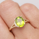 Vienna 10K Yellow Gold Round-Cut Manchurian Peridot Ring