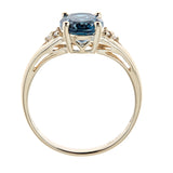 Blessing 10K Yellow Gold Oval-Cut Brazilian London Blue Topaz Ring
