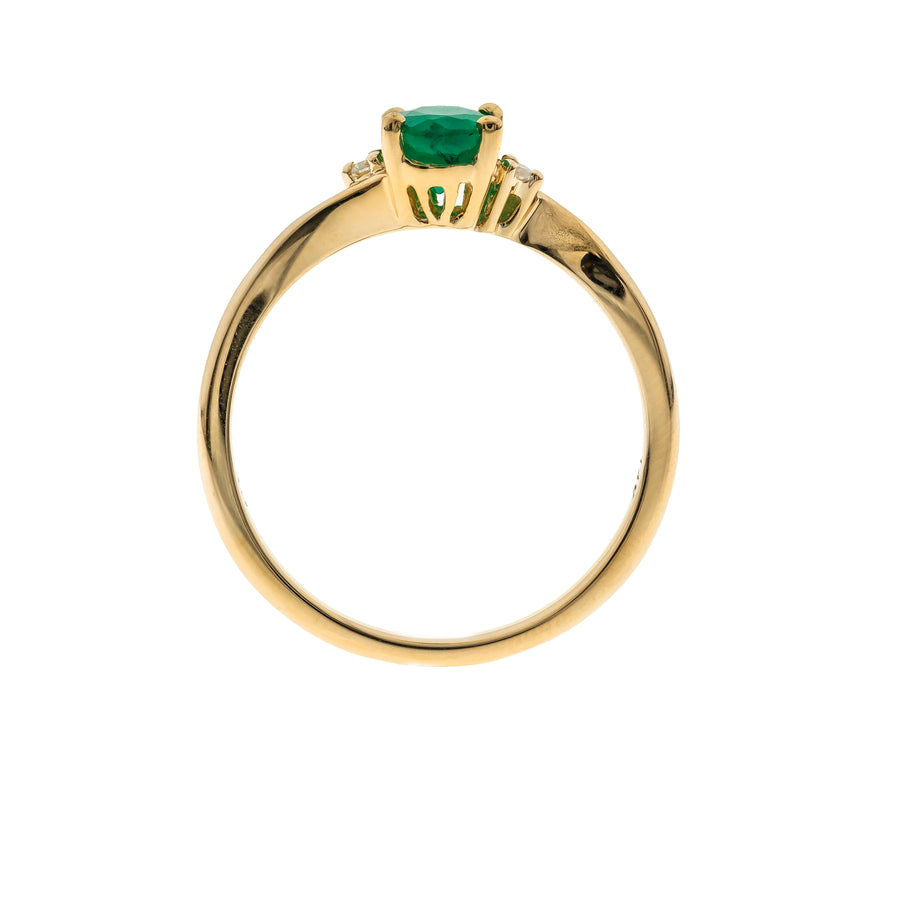 Victoria 14K Yellow Gold Oval-Cut Emerald Ring