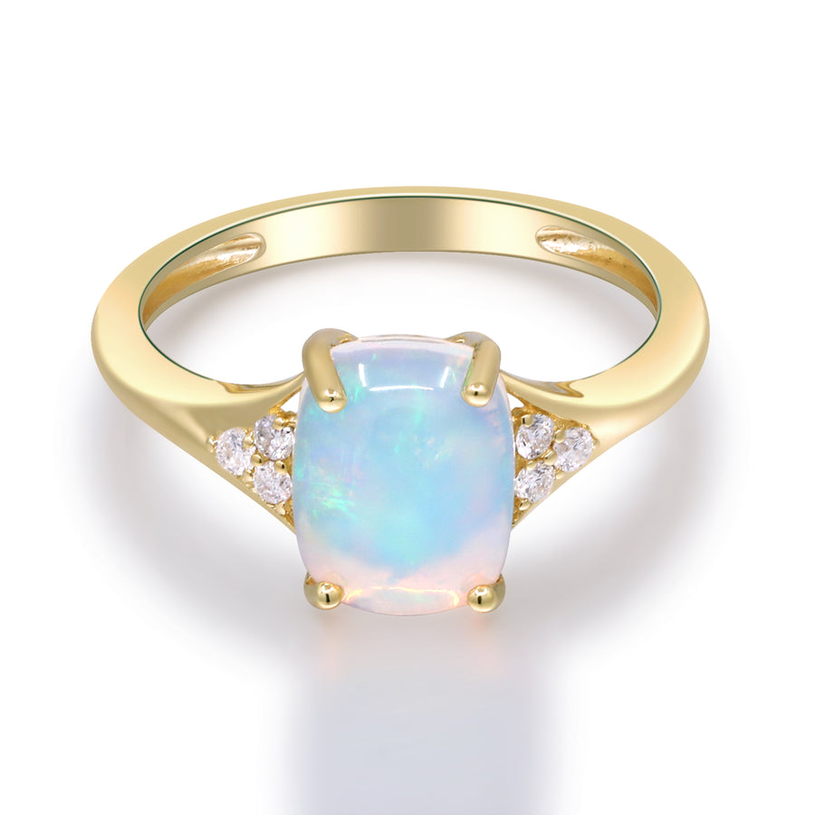 Aubree 10K Yellow Gold Cushion-Cut Opal Ring