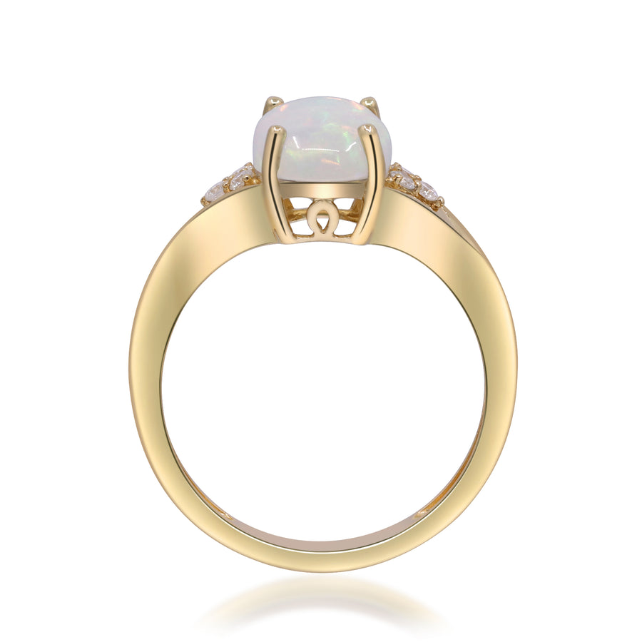 Aubree 10K Yellow Gold Cushion-Cut Opal Ring