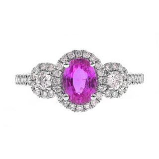 Blessing 14K White Gold Oval-Cut Pink Sapphire Ring