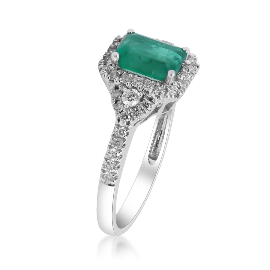 Emilia 14K White Gold Emerald-Cut Emerald Ring