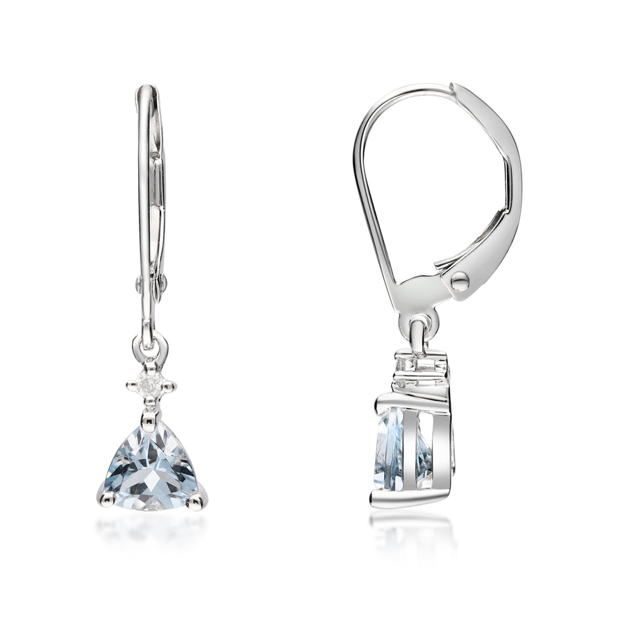 Penelope 14K White Gold Trillion-Cut Aquamarine Earring