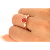 Melody 10K Rose Gold Oval-Cut Mexican Fire Opal Ring