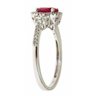 Amara 14K White Gold Oval-Cut Mozambique Ruby Ring