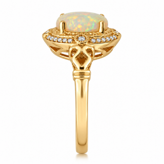 Maya 14K Yellow Gold Oval-Cut Ethiopian Opal Ring