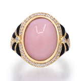 Valerie 14K Yellow Gold Oval-Cabochon Peruvian Pink Opal Ring