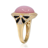 Valerie 14K Yellow Gold Oval-Cabochon Peruvian Pink Opal Ring