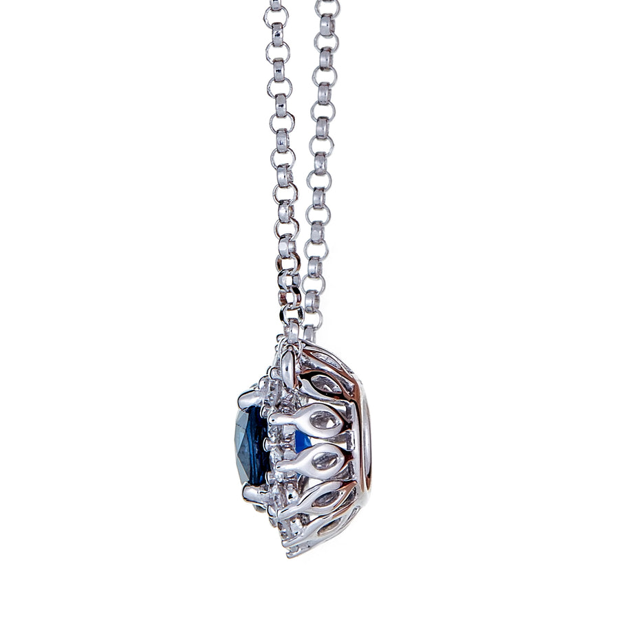 Lillian 18K White Gold Round-Cut Ceylon Blue Sapphire Pendant