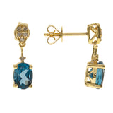 Juliette 10K Yellow Gold Oval-Cut Brazilian London Blue Topaz Earrings