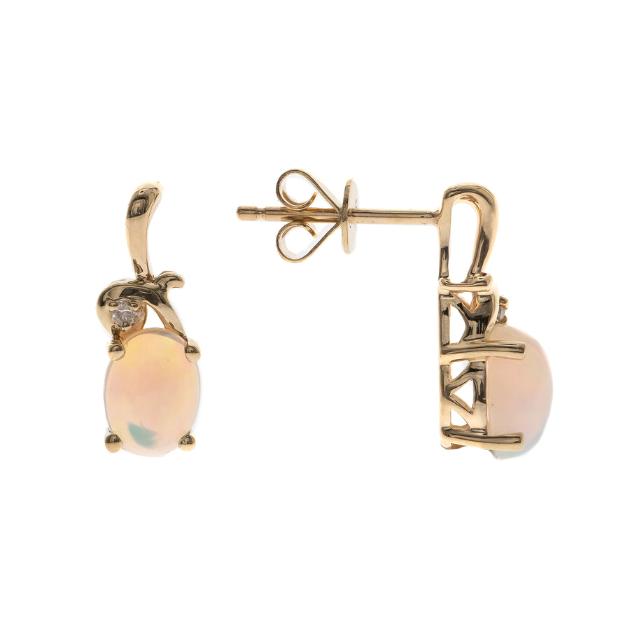 Arlet 14K Yellow Gold Oval-Cut Natural African Opal Earrings