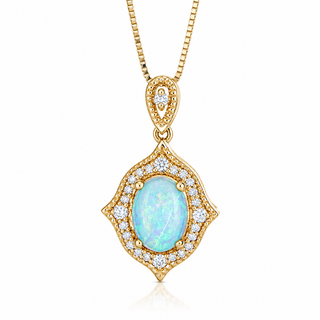 Palmer 14K Yellow Gold Oval-Cut Ethiopian Opal Pendant