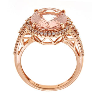 Emelia 14K Rose Gold Oval-Cut Madagascar Morganite Ring