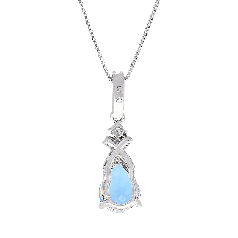 Chloe 14K White Gold Pear-Cut Brazilian Aquamarine Pendant