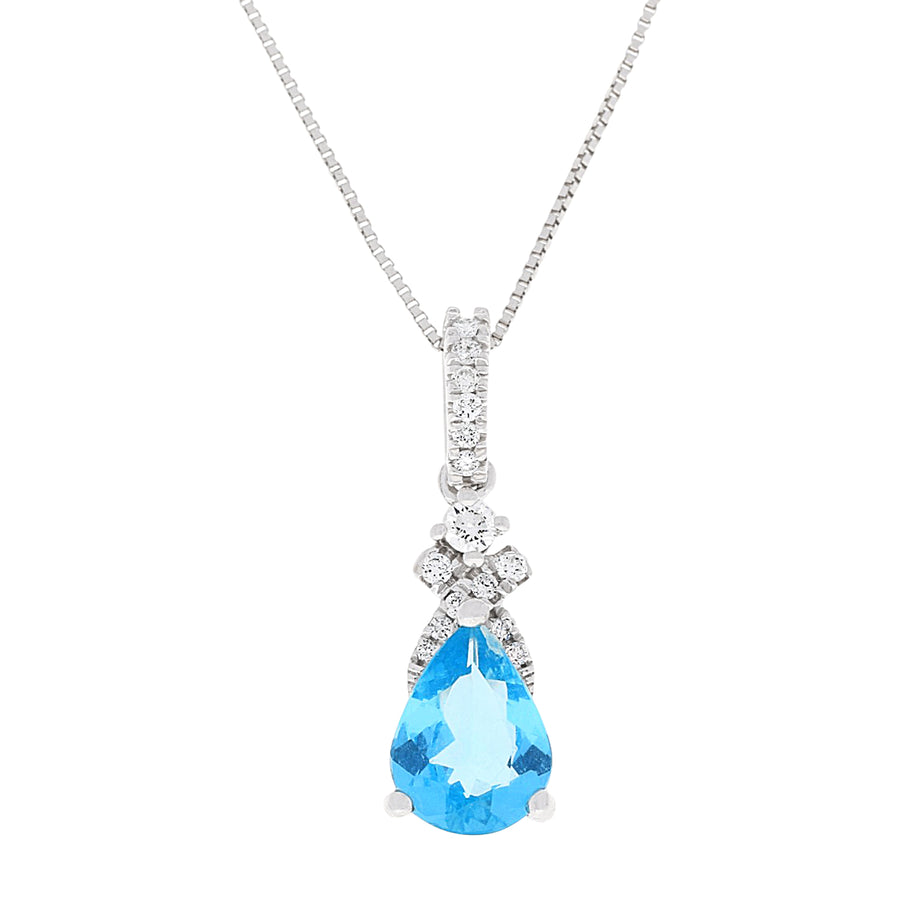 Chloe 14K White Gold Pear-Cut Brazilian Aquamarine Pendant