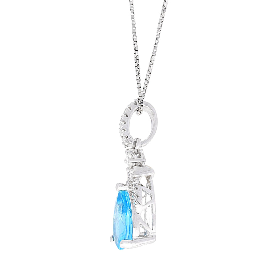 Chloe 14K White Gold Pear-Cut Brazilian Aquamarine Pendant