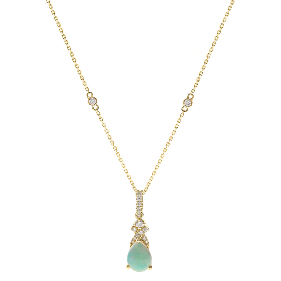 Aspen 14K Yellow Gold Pear-Cut Natural African Opal Pendant