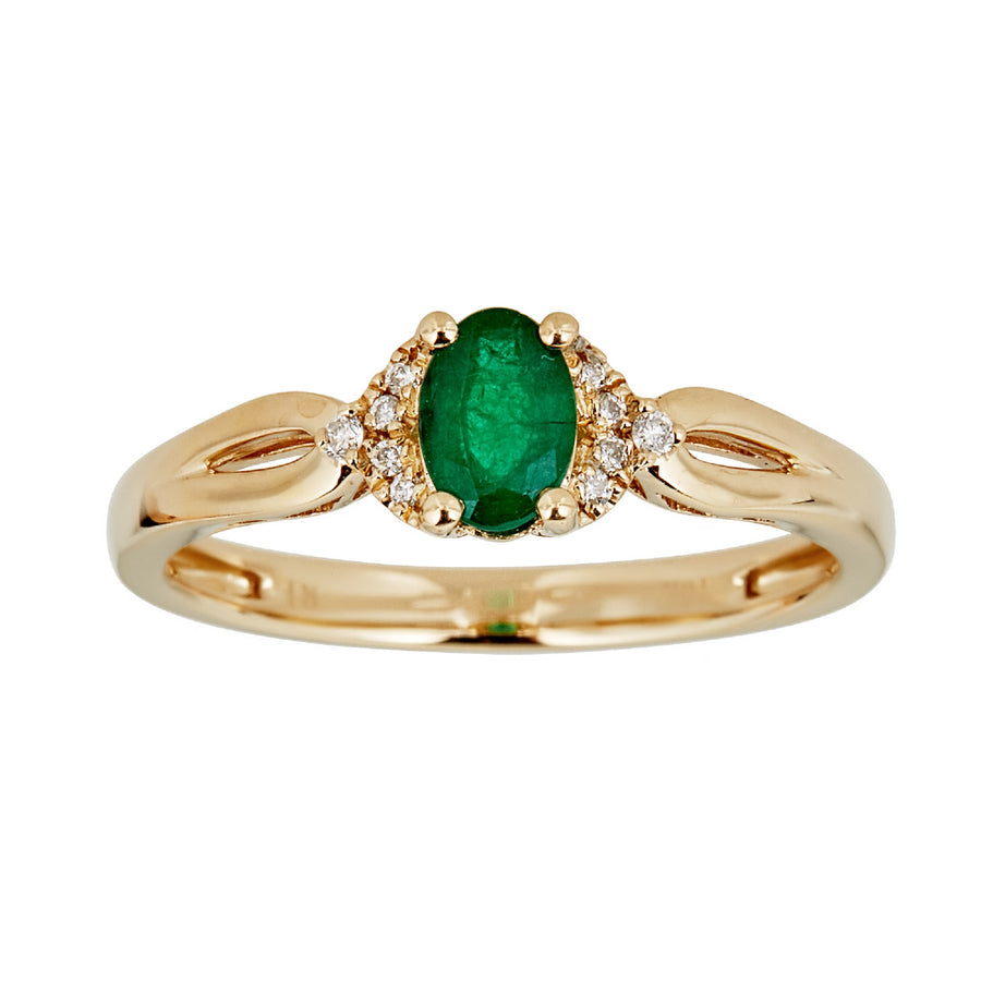 Rue 10K Yellow Gold Oval-Cut Natural Zambian Emerald Ring