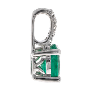 Norah 10K White Gold Oval-Cut Natural Zambian Emerald Pendant