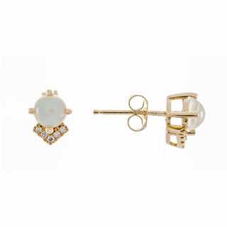 Kennedy 10K White Gold Round-Cut Ethiopian Opal Earrings