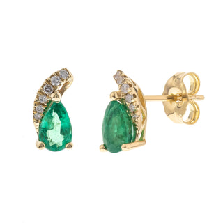 Celeste 10K Yellow Gold Pear-Cut Emerald Earring