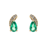 Celeste 10K Yellow Gold Pear-Cut Emerald Earring