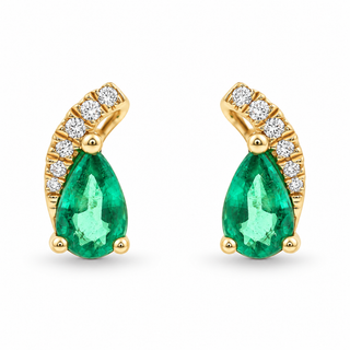 Celeste 10K Yellow Gold Pear-Cut Emerald Earring